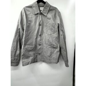 Five Four Luka Jacket Men's Large Gray Denim 100% Cotton Pockets‎ Long Sleeve